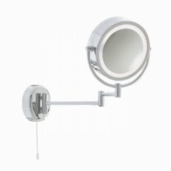 Illuminated Mirror-Chrome Extendable Swing Arm