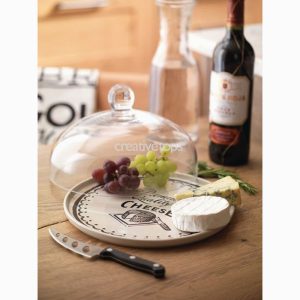 Gourmet Cheese Glass Dome Ceramic