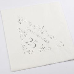 Silver 25TH Anniversary Napkins