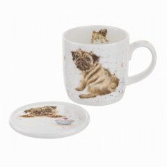 Mug & Coaster Pug Love