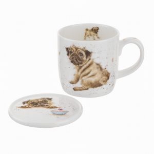 Mug & Coaster Pug Love