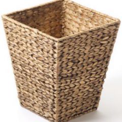 Square Hyacinth Litter Basket Brown