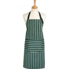 Butchers Stripe Apron Racing Green