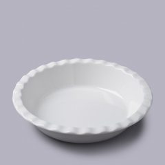 White Round Crinkle Pie Dish