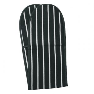Butchers Stripe Slate Grey Oven Glove