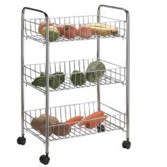 Apollo Housewares Chrome Vegetable Trolley 3 Tier