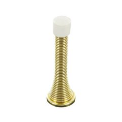 Securit Brass Plated Spring Door Stop 75mm S2571