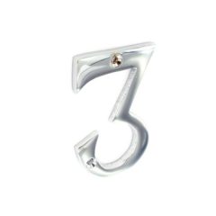 Securit 75mm Chome Plated Door Number 3 S2963