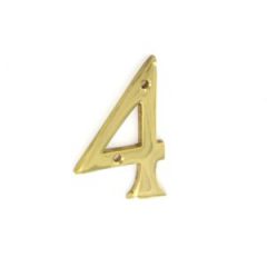 Securit 75mm Brass Door Number 4 S2504