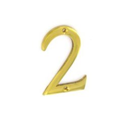 Securit 75mm Brass Door Number 2 S2502