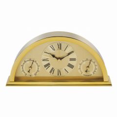 Widdop Gold Aluminium Crescent Shaped Mantel Clock