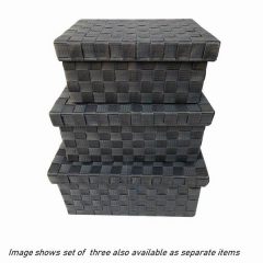 (disc)Siena Medium Basket Wth Lid Grey 33cm