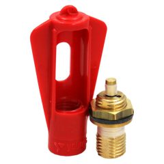 Young’s Stainless Steel Pin Valve C/W Red Plastic Bulb Holder