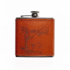 Leather Hip Flask Fishing