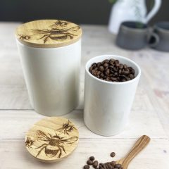 Bee Med Oak & Ceramic Storage Jar