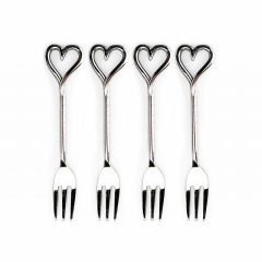 Love Hearts Pastry Forks(4)