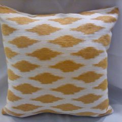 Ikat Chenille Cushion Gold