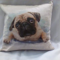 Pug Print Cushion