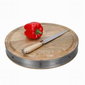 Industrial Kitchen Butcher Board Round Mango Wood - Image 3