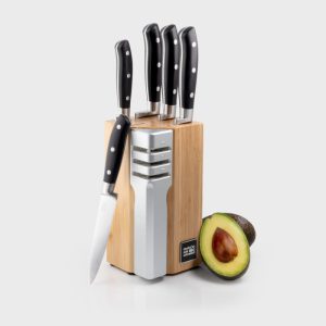 Henley 5pce Bamboo Knife Block With Sharpener - Image 4