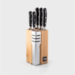 Henley 5pce Bamboo Knife Block With Sharpener
