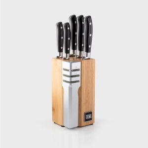 Henley 5pce Bamboo Knife Block With Sharpener