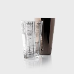 Boston Shaker With Recipe Glass Black