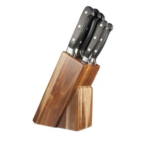5Pce Acacia Wood Knife Block