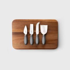 4Pce Sabatier Ceramic Cheese Set Grey