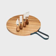 4Pce Peardrop Acacia Cheese Set