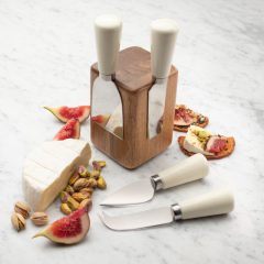 4Pce Ceramic Cheese Knife Set Cream