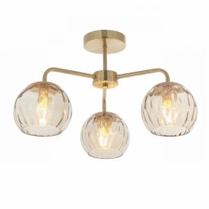 Dimple 3 Light Semi Flush Ab