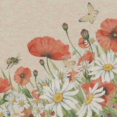 Floral Poppies Naturals Napkins