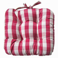 Chunky Gingham Check Seat Pad Red