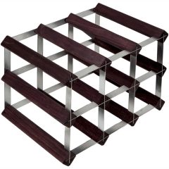 Pendeford Wine 9 Bottle Rack Dark Pine/Galvanised