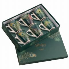 Peacock Feather Mugs x 6