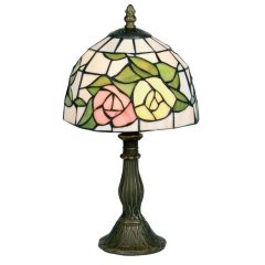 Tiffany pink & Yellow Flower Table Lamp 8″