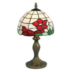 Tiffany Red Flower Table Lamp 8″