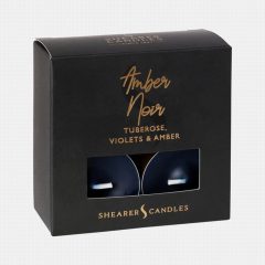 Scented Tealights Pk8 Amber Noir