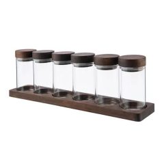 ARTISAN STREET 6 SPICE JARS WITH BOARD