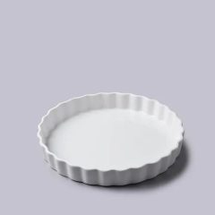 Flan Dish White 8 Inch