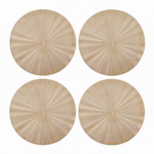 Mikasa Round Placemat Gold PVC Set 4