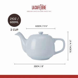 La Cafetiere Sky Blue Ceramic Teapot 2 Cup - Image 2