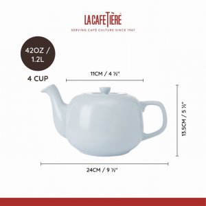 La Cafetiere Sky Blue Ceramic Teapot 4 Cup - Image 3