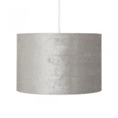 Velvet Drum Shade Soft Grey 12″