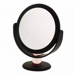Soft Touch Vanity Mirror Black With Rose Gold STem