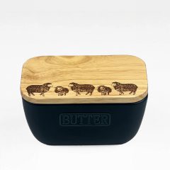 Blue Butter Dish Sheep
