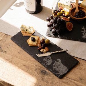 Single Mini Slate Cheese Board And Knife Set Sheep - Image 2