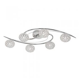 Eva 6 Light Semi Flush Chrome