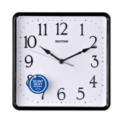 Rhythm Square Metallic Green Wall Clock